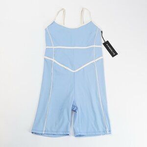 Kimberly C. Baby Blue Active Romper Unitard - Medium
